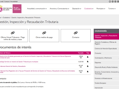 Diputación de León: Gestión tributaria
