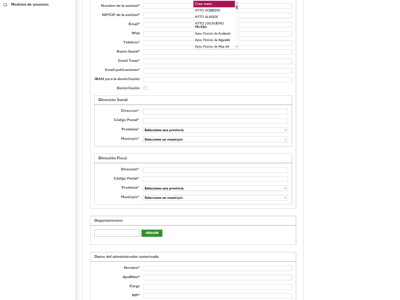 Alta de una nueva Entidad del BOP